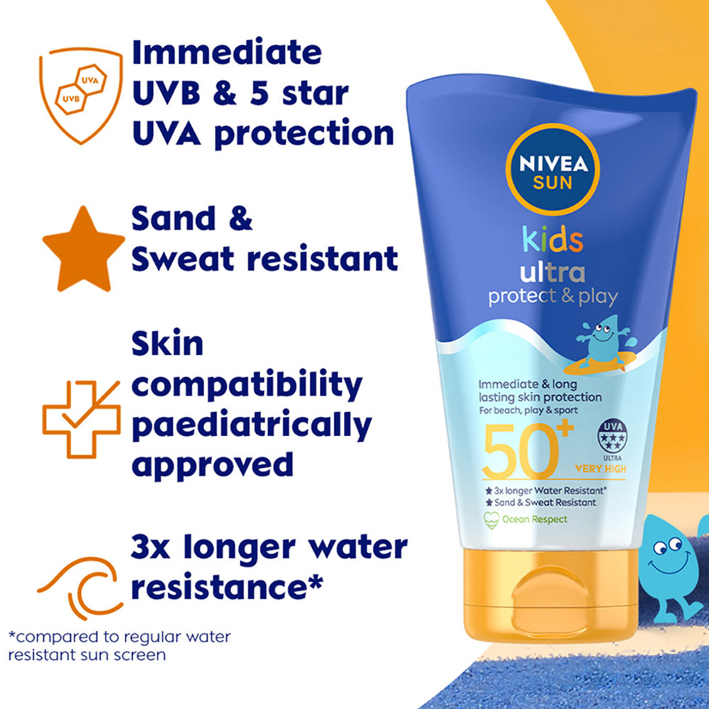Nivea Sun Kids Ultra Protect and Play Sun Cream Lotion SPF50+ 150ml Image 4