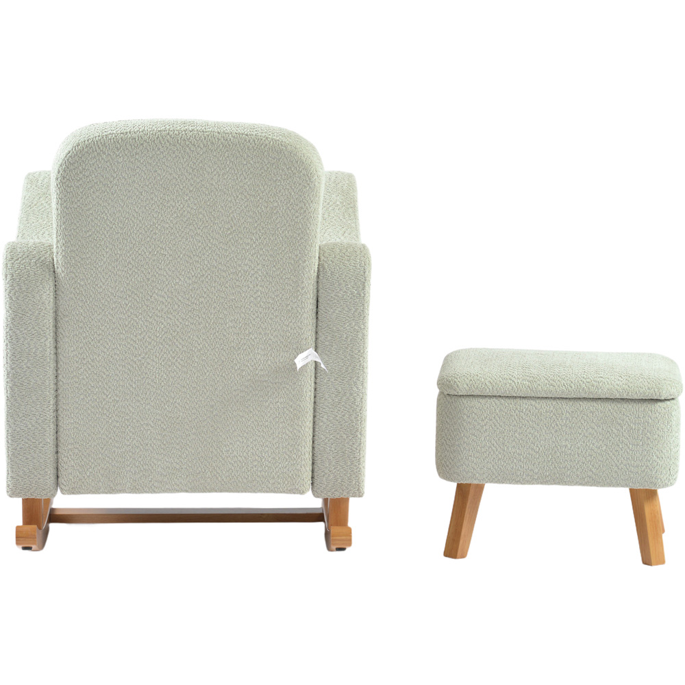 Bebe & Beyond Soother Sage Boucle Nursing Chair and Stool Image 5
