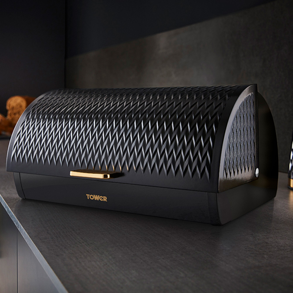 Tower Empire Black Roll Top Bread Bin Image 7