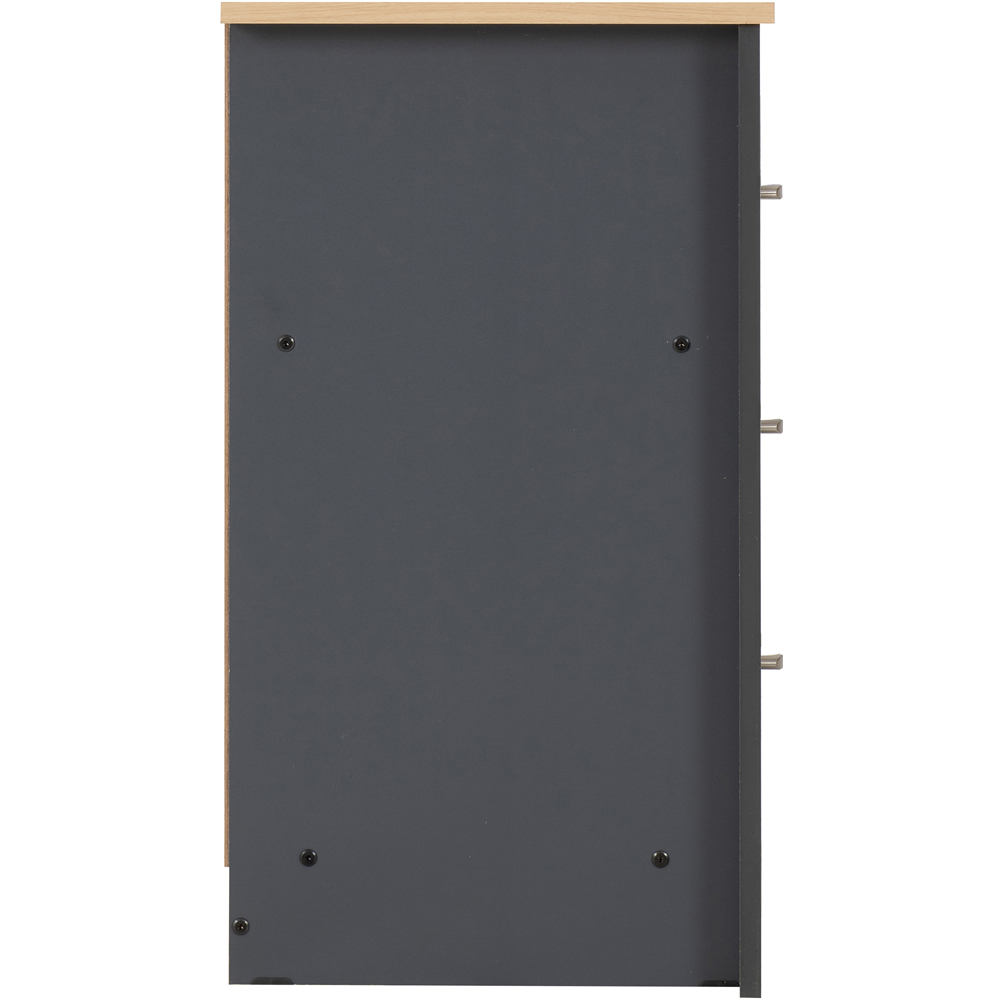 Seconique Portland 3 Drawer Grey and Oak Effect Chest of Drawers Image 5