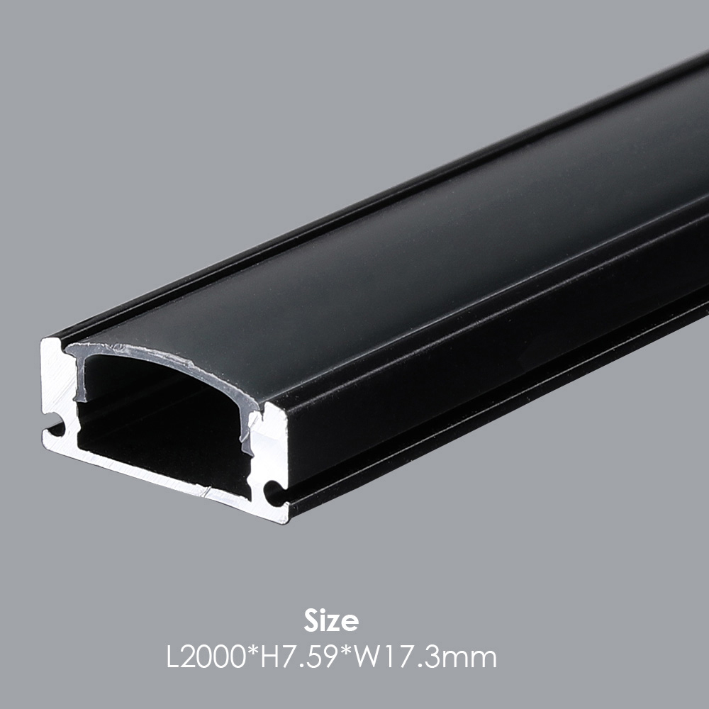 ENER-J Sandy Black Aluminium Channel Profile with PC Cover 17.3 x 7.59mm 4 Pack Image 7