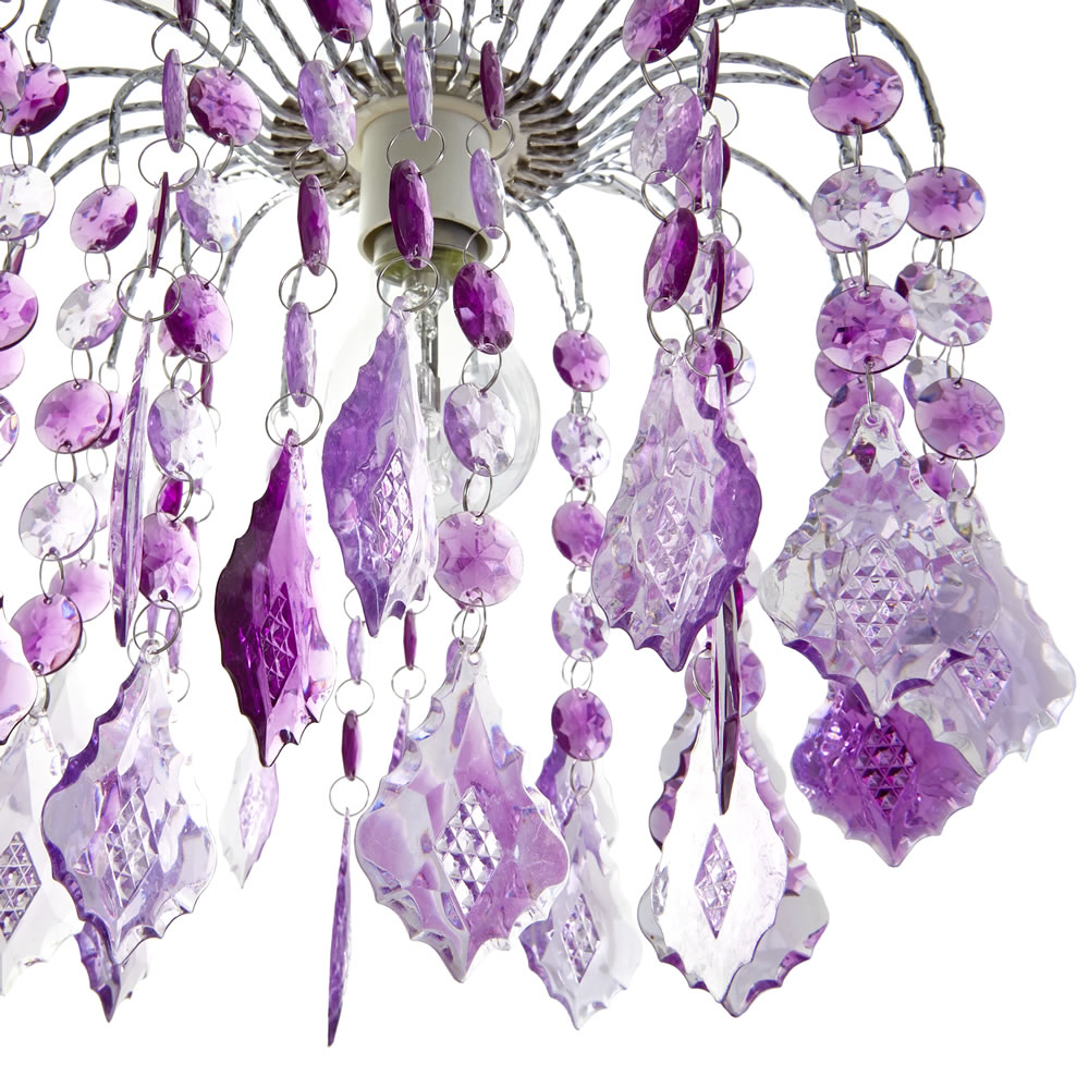 Wilko Purple Acrylic Drop Light Shade Image 4