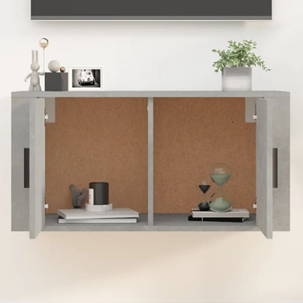 vidaXL 2 Door Concrete Grey Wall Mounted TV Cabinet Image 1
