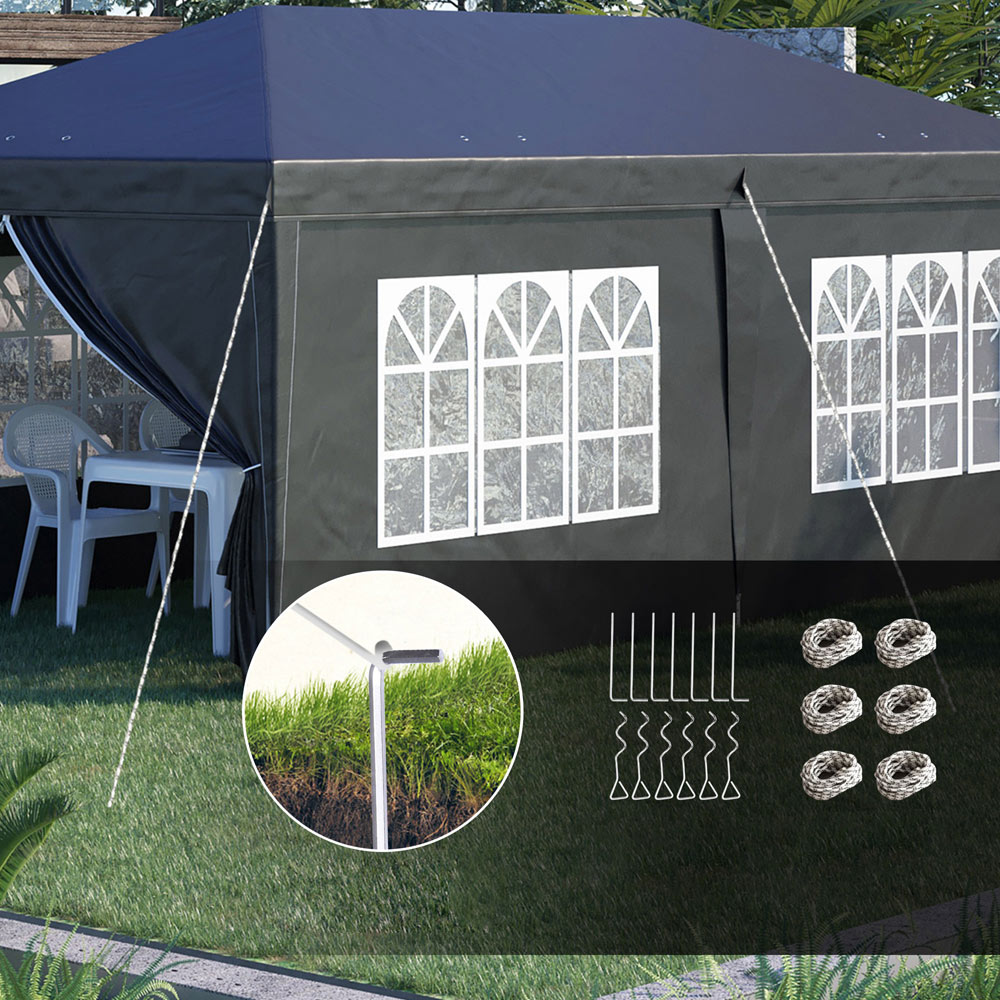 Outsunny 3 x 6m Black Pop Up Gazebo Party Tent Image 5