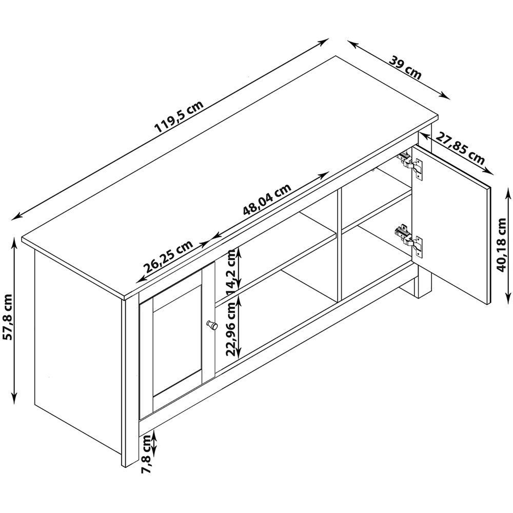 Loft24 Emerald 2 Door 2 Shelf Oak TV Stand Image 8