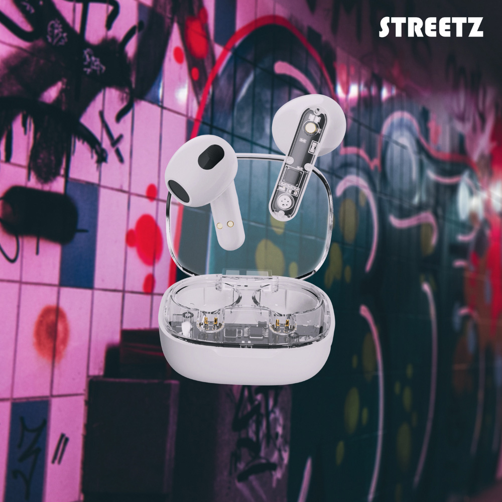 Streetz White Transparent True Wireless Ear Buds Image 2
