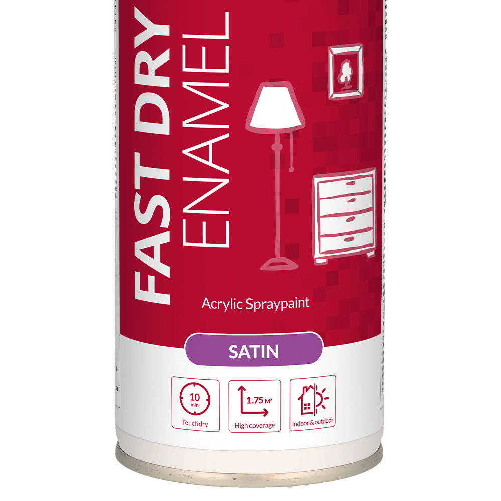 PlastiKote White Fast Dry Enamel Acrylic Satin Spray Paint Image 3