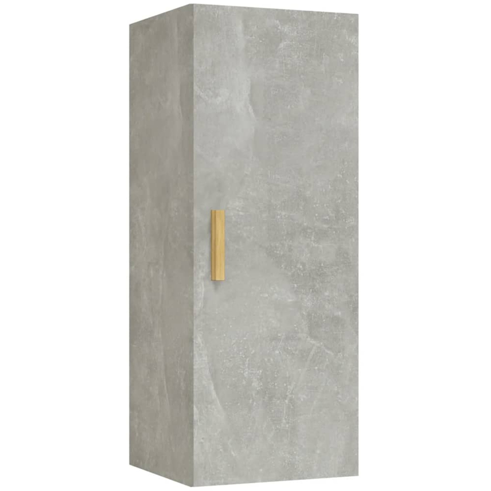 vidaXL Single Door Concrete Grey Wall Cabinet with Gold Handle Image 2