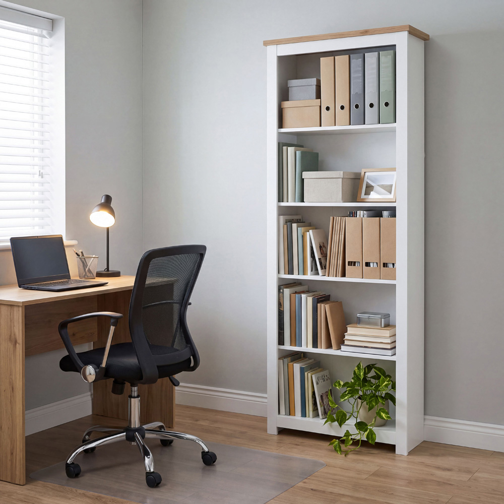VIDA DESIGNS Arlington 5 Shelf White Bookcase Image 3