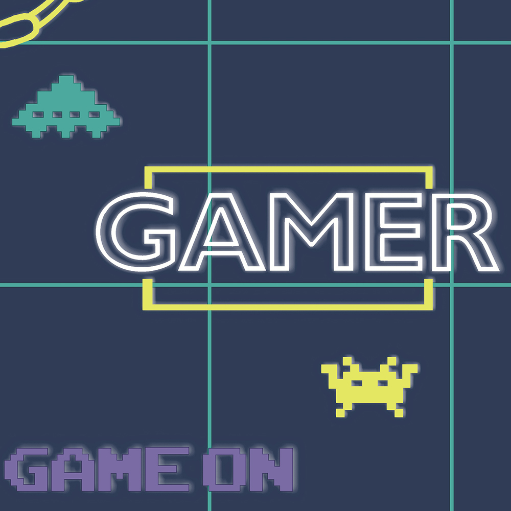 Holden Decor Gamer Navy Neon Yellow Wallpaper Image 4