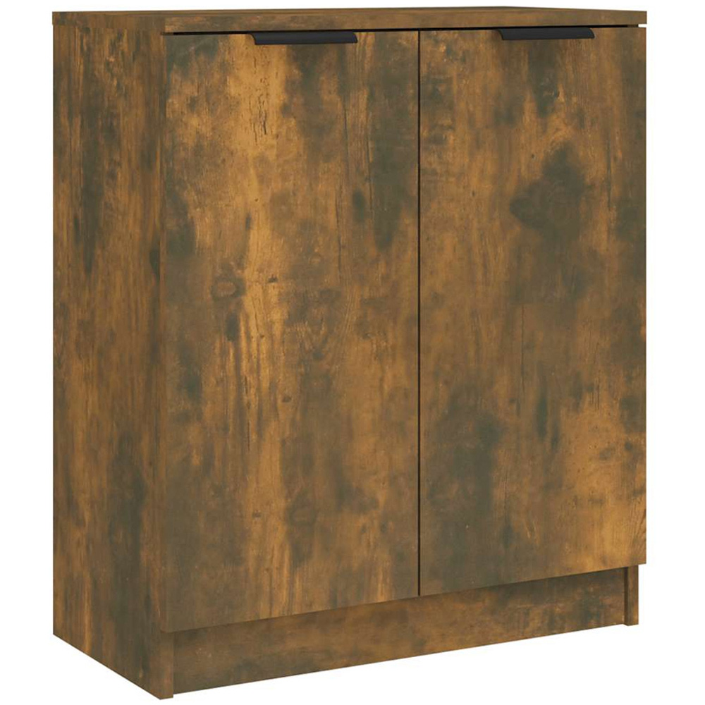 vidaXL 4 Door 3 Drawer Smoked Oak Wide Sideboard Image 4
