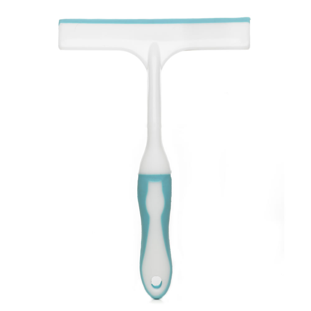 Wilko White and Teal Shower Squeegee Image