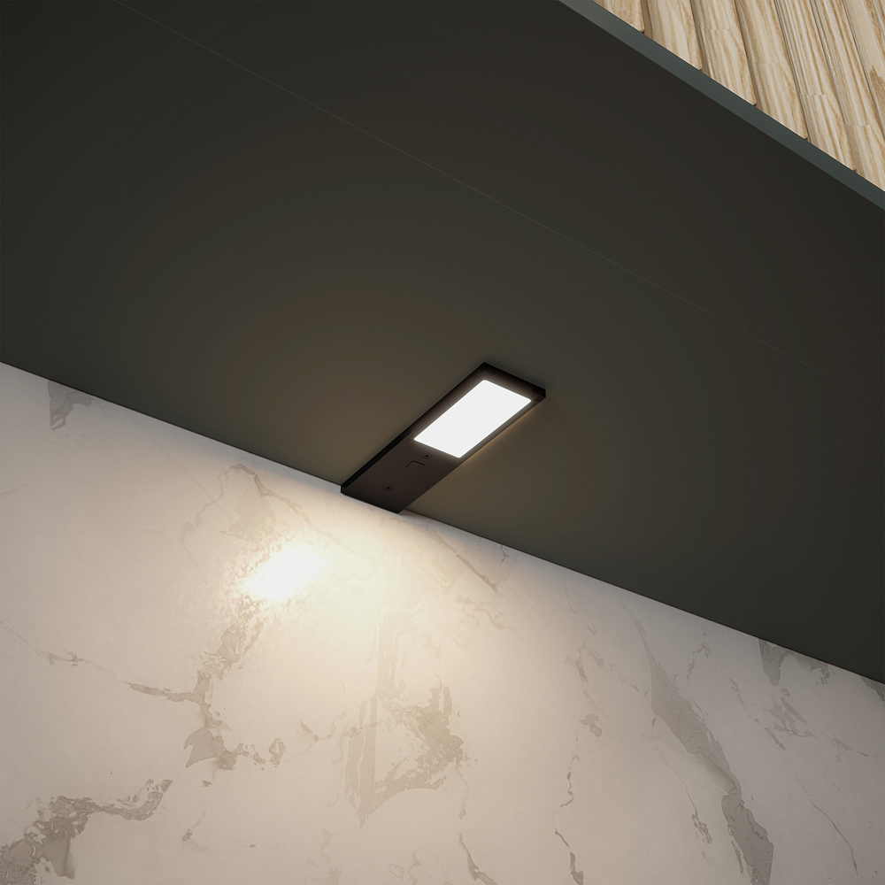 Sorrelis Feylin TriGlow Black Rectangle 3 Cabinet Light Kit Image 2