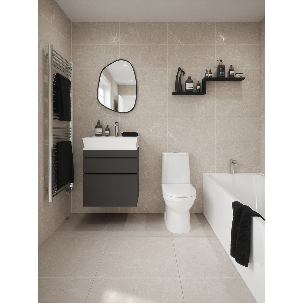 Johnson Tiles Dakota Stone Effect Matt Finish Pebble Rectified Floor Tile L600 x W600mm 4 Pack Image 3
