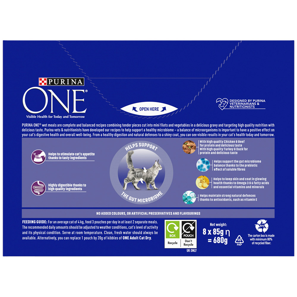 Purina ONE Selective Palate Adult Cat Food 85g Pack 8 Image 4