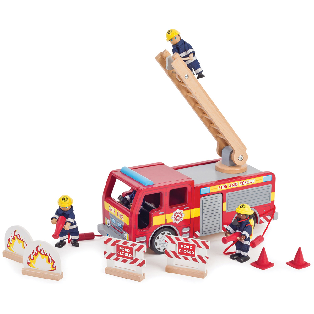 Tidlo Wooden Fire Engine Playset Image 3