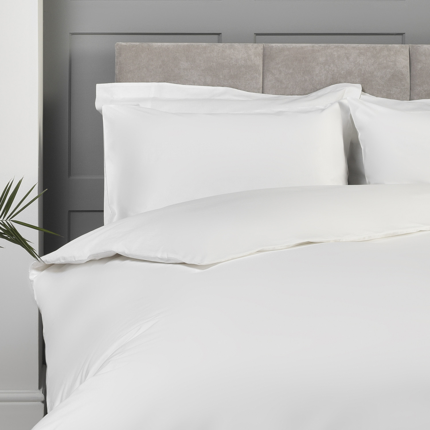 Divante King White Luxe Cotton Fitted Bed Sheet Image