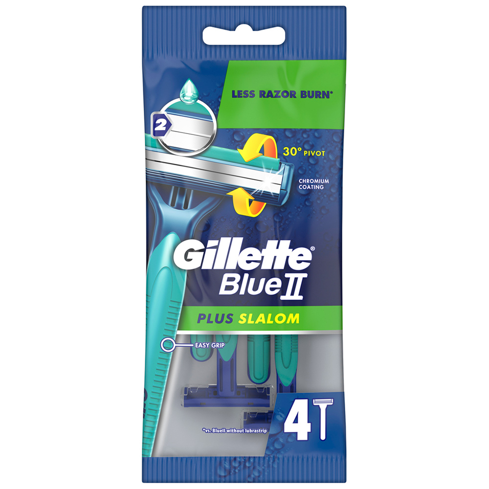 Gillette Blue 2 Plus Slalom Disposable Razor 4 Pack Image 1