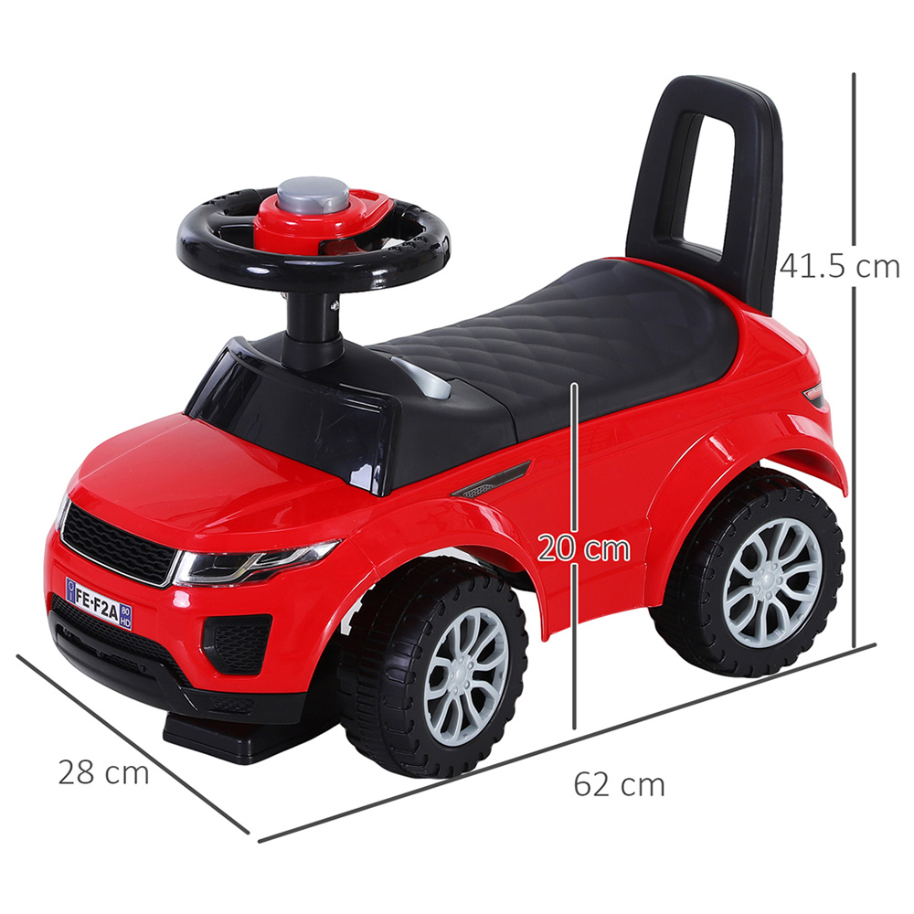 HOMCOM Kids Red Foot-To-Floor Sliding Car with Interactive Features Image 6