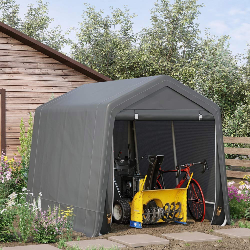 Outsunny 9.1 x 7.8ft Dark Grey Garden Storage Tent Image 2