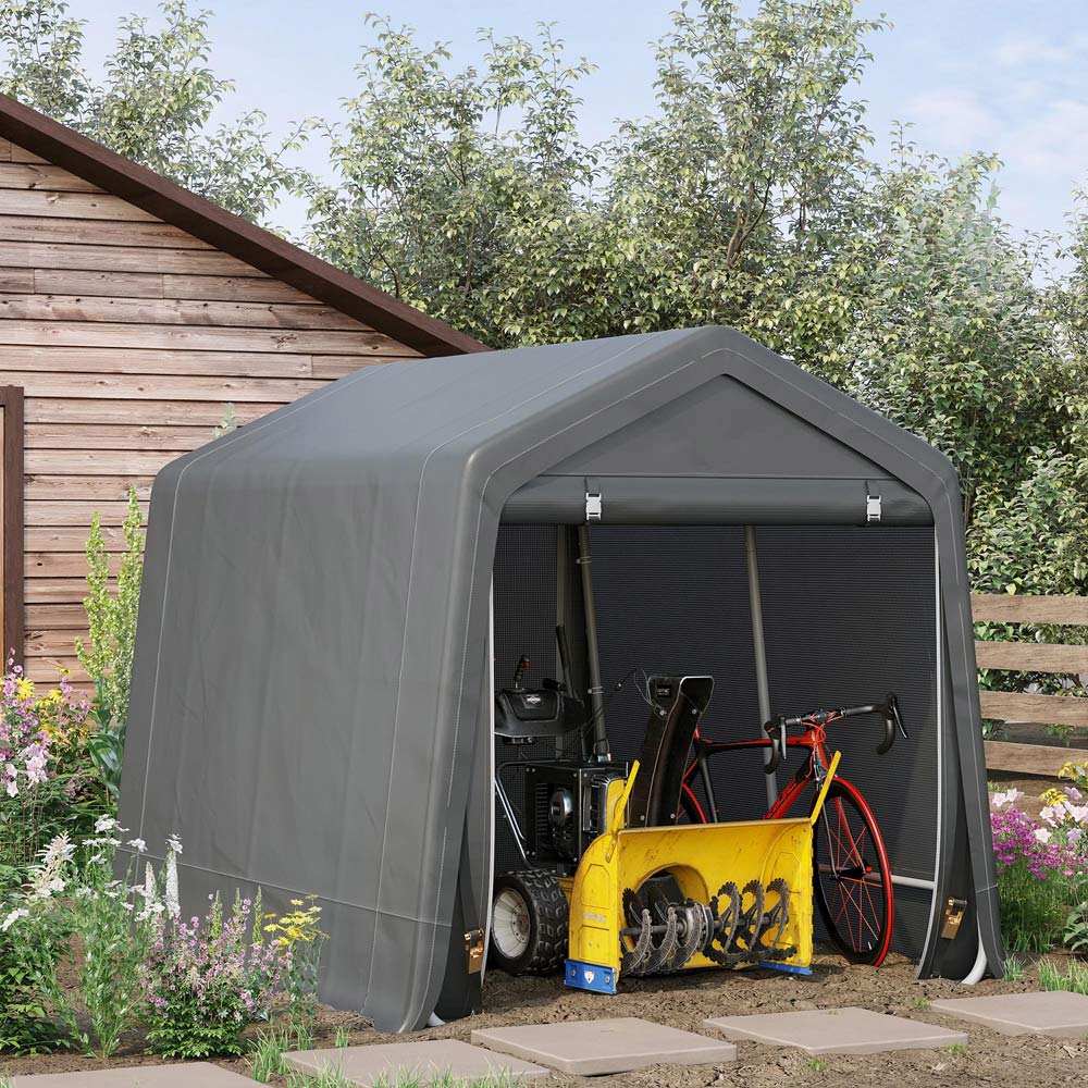 Outsunny Garden Storage Tent Dark Grey Image 2