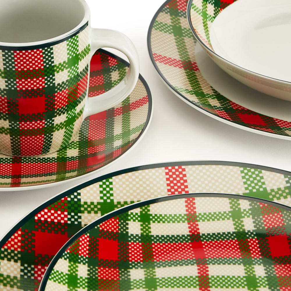 Waterside Green Tartan 30 Piece Dinner Set Image 3