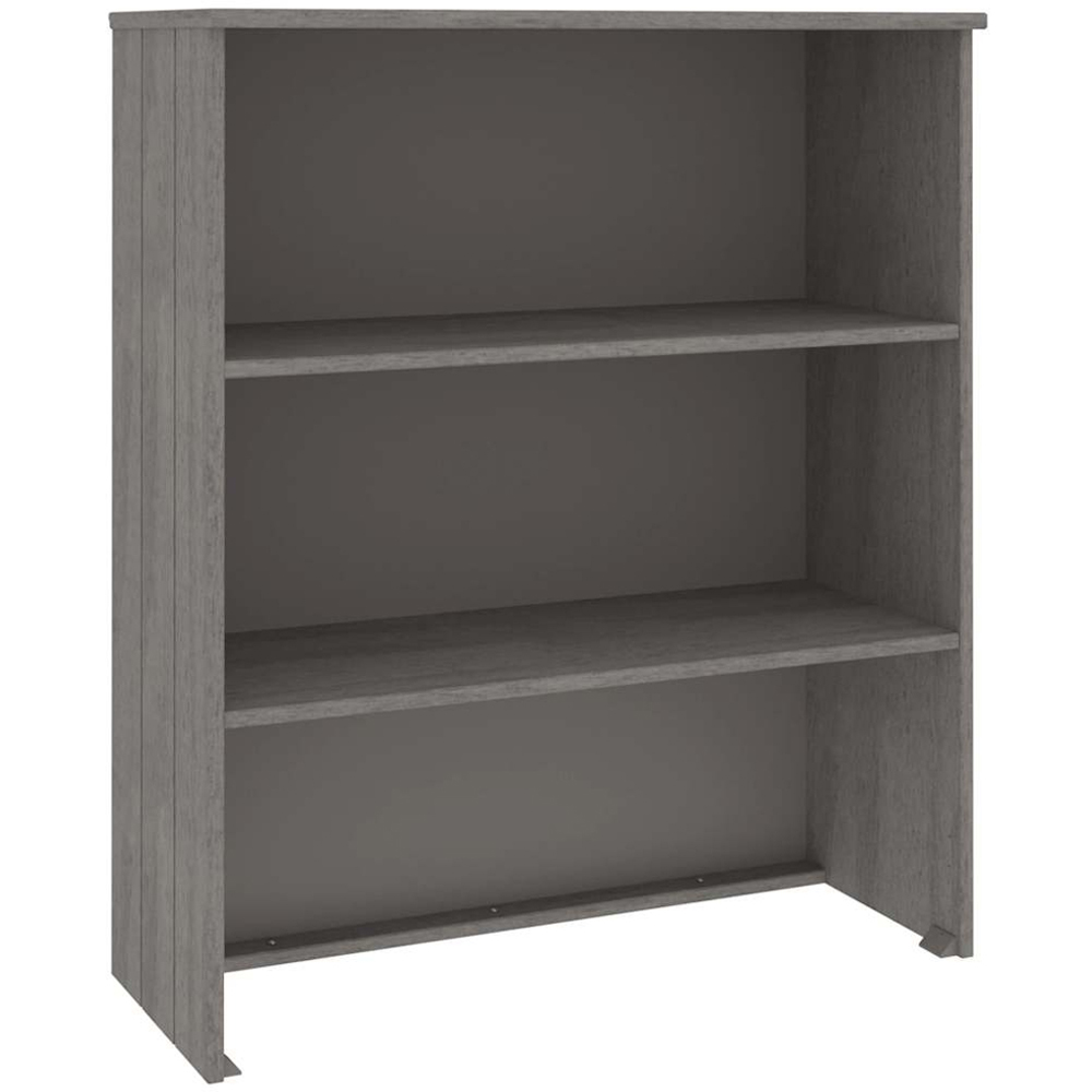 vidaXL Hamar 2 Shelf Light Grey Solid Pine Wood Highboard Top Image 2