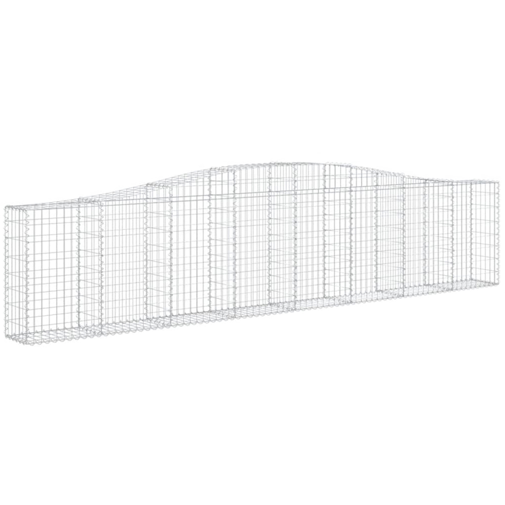 vidaXL Silver Galvanised Iron Arched Gabion Basket 400 x 30 x 80/100cm 8 Pack Image 1
