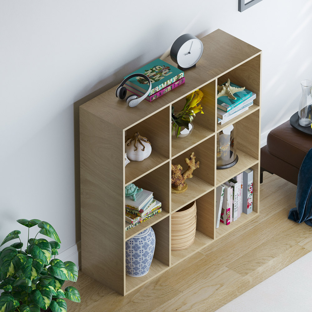 Vida Designs Durham 3 x 3 Oak Cube Storage Unit Image 4