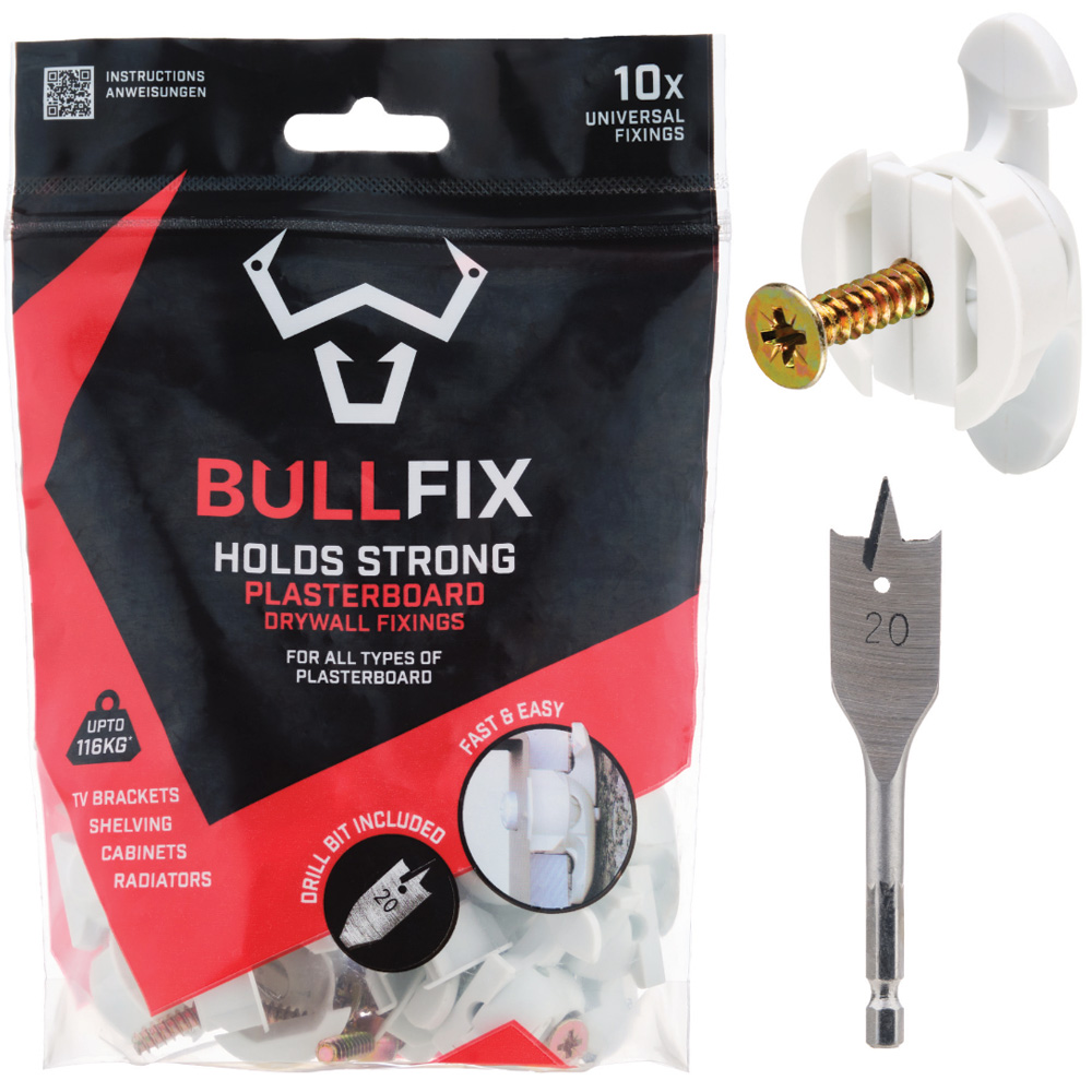 Bullfix Universal Heavy Duty Starter Plasterboard Fixings 10 Pack Wilko