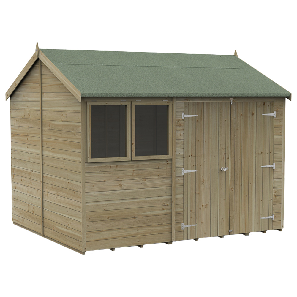 Forest Garden Timberdale 10 x 8ft Double Door Reverse Apex Shed Image 1