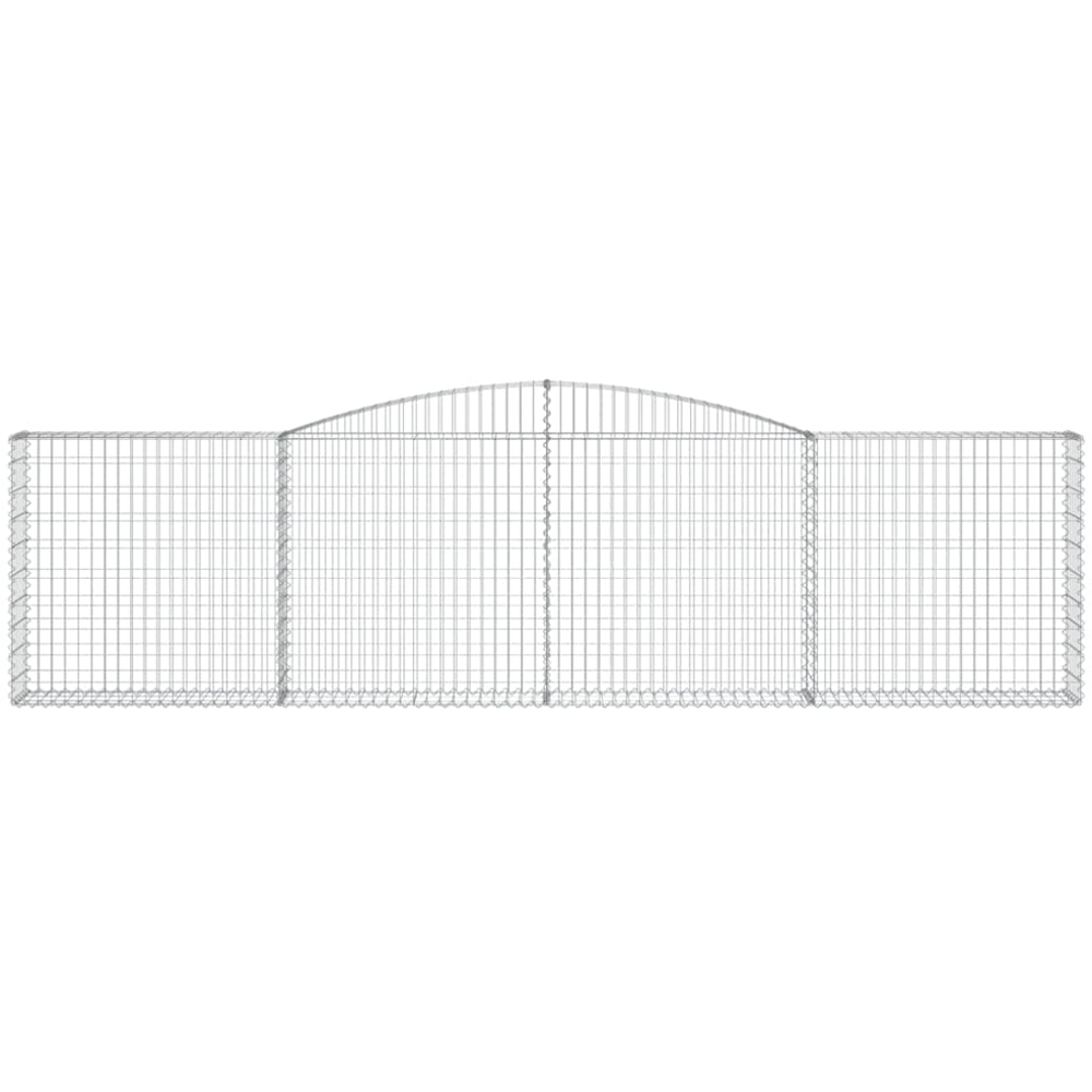 vidaXL Silver Galvanised Iron Arched Gabion Basket 400 x 30 x 100/120cm 10 Pack Image 2