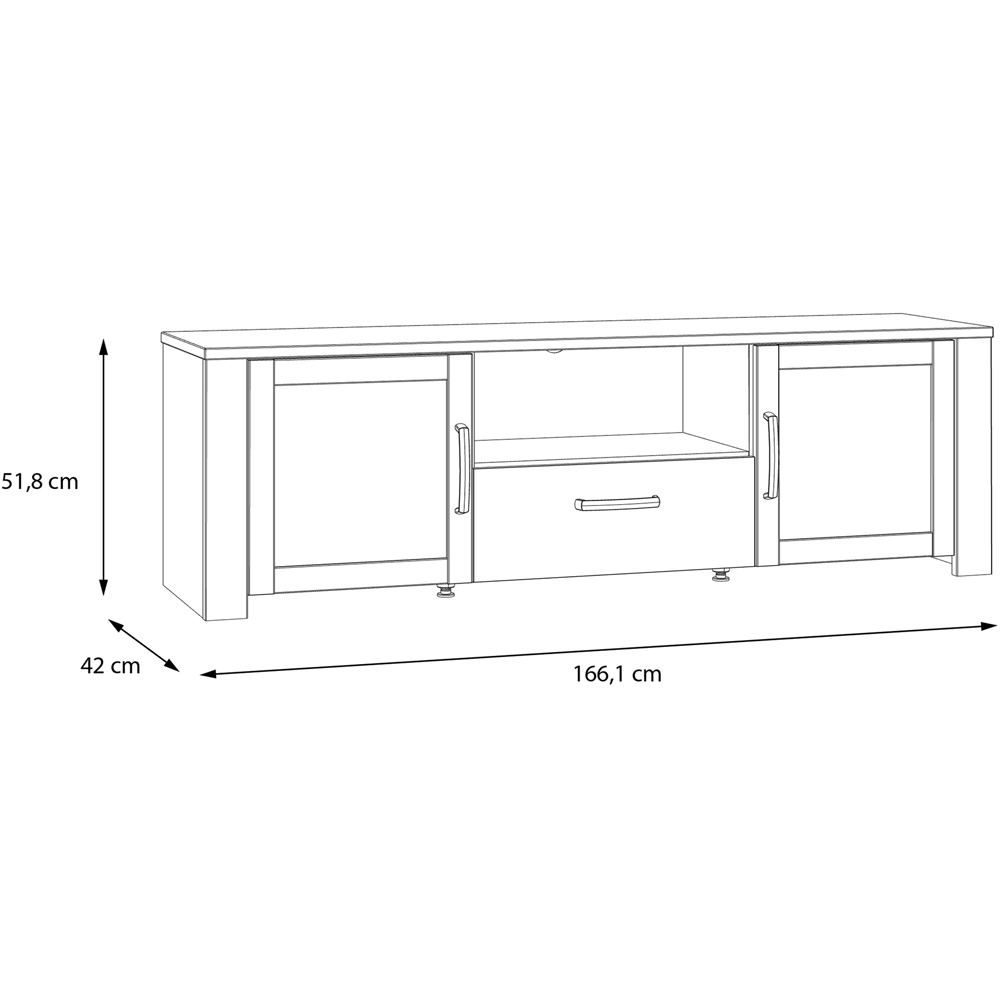 Florence Bohol 2 Door Single Drawer Grey Riviera Oak TV Unit Image 8