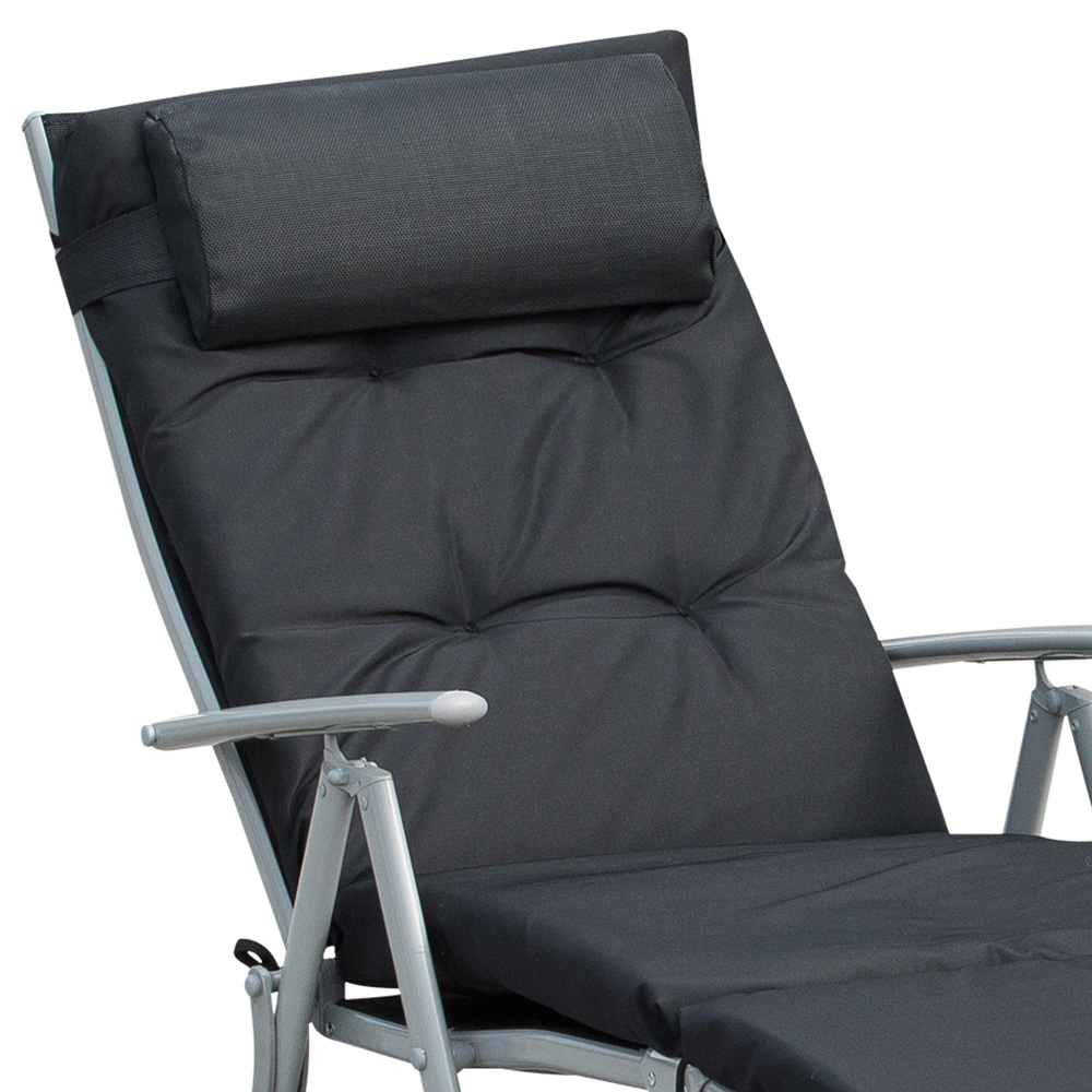 Outsunny Black Padded Sun Lounger Image 3