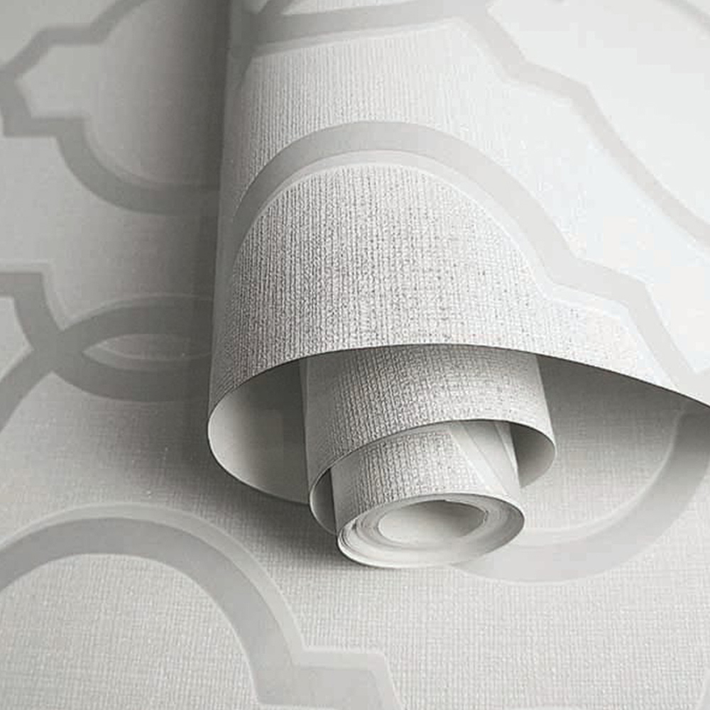 Holden Decor Laticia Geometric Baroque Pattern Grey Textured Wallpaper Image 2