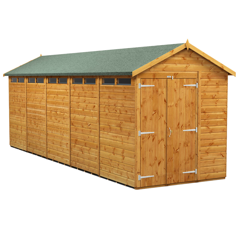 Power Sheds 20 x 6ft Double Door Apex Security Shed Image 1
