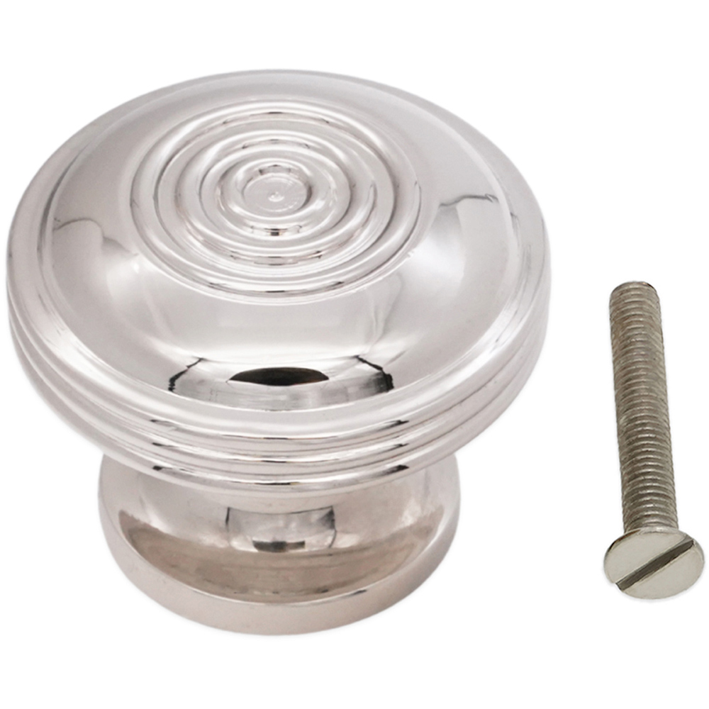 Spira Brass Bloxwich Polished Nickel Large 41mm Cupboard Knob Image 3