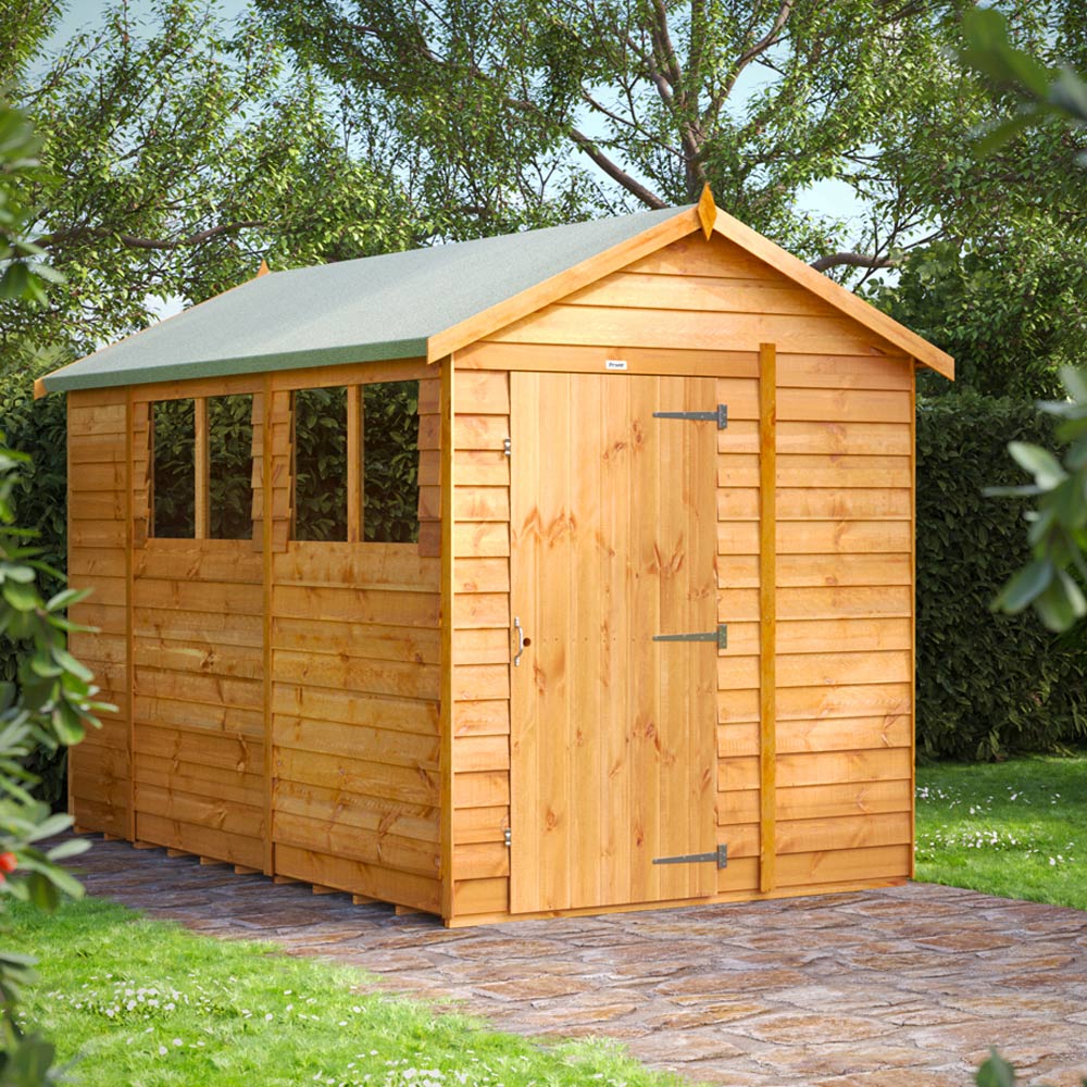 Power Sheds 10 x 6ft Overlap Apex Wooden Shed with Window Image 2