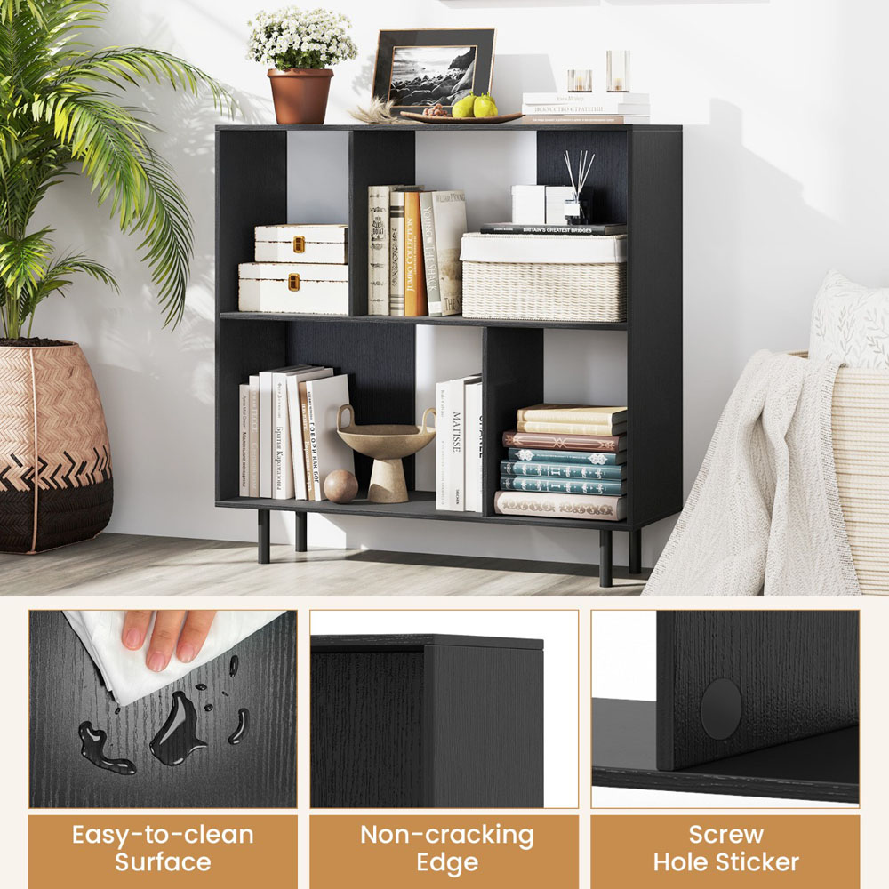 Costway 4 Shelf Black Cube Storage Unit Image 5