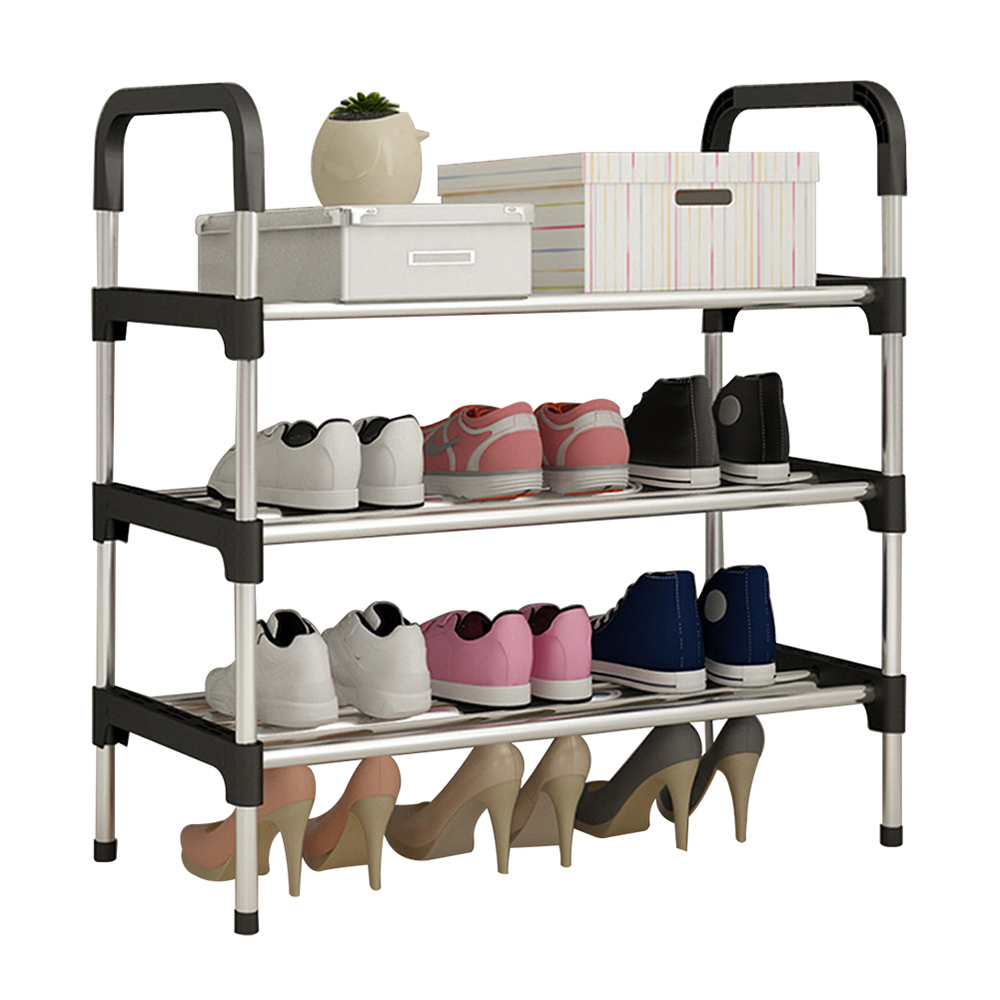 Living And Home WH0730 Black Metal Multi-Tier Shoe Rack Image 4