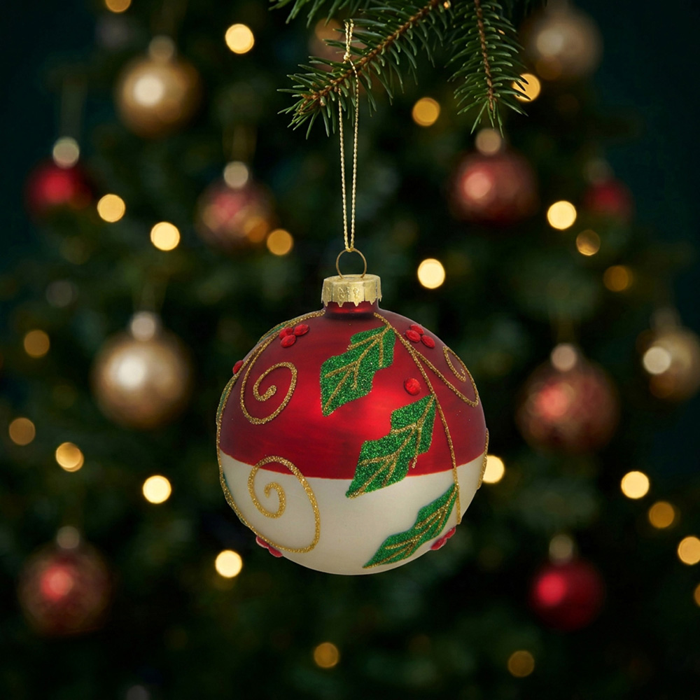 Festive Leaf Bauble Image 3