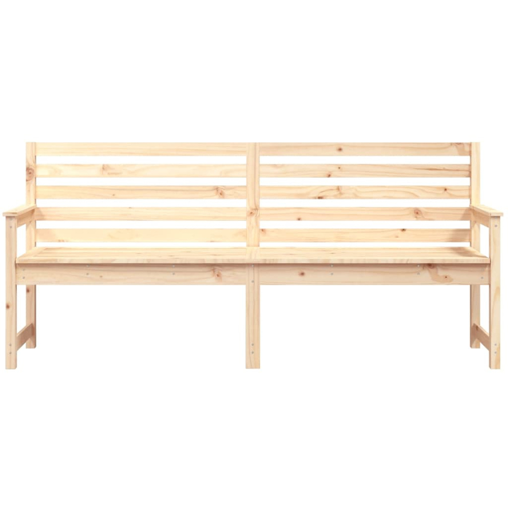 vidaXL Natural Solid Pine Wood Slatted Garden Bench 203.5 x 48 x 91.5cm Image 3