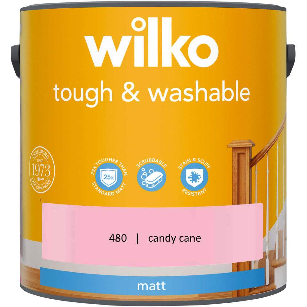 Wilko Tough & Washable Candy Cane Matt Emulsion Paint 2.5L Image 2