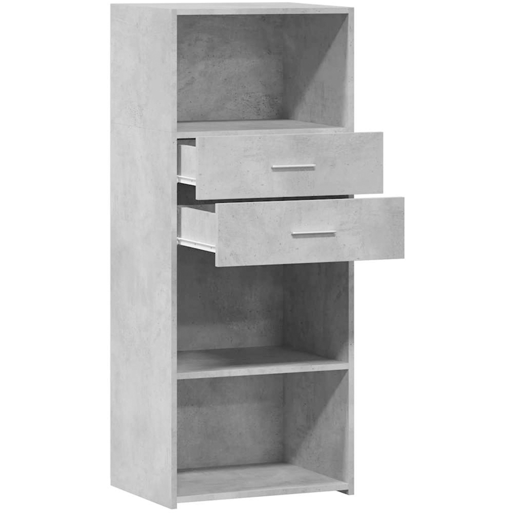 vidaXL 2 Drawer 3 Shelf Concrete Grey Highboard Image 7