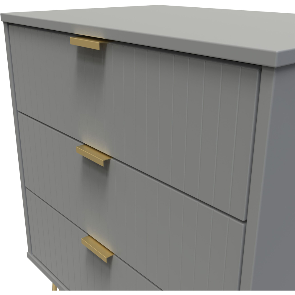 Crowndale 3 Drawer Dusk Grey Chest of Drawers Ready Assembled Image 5