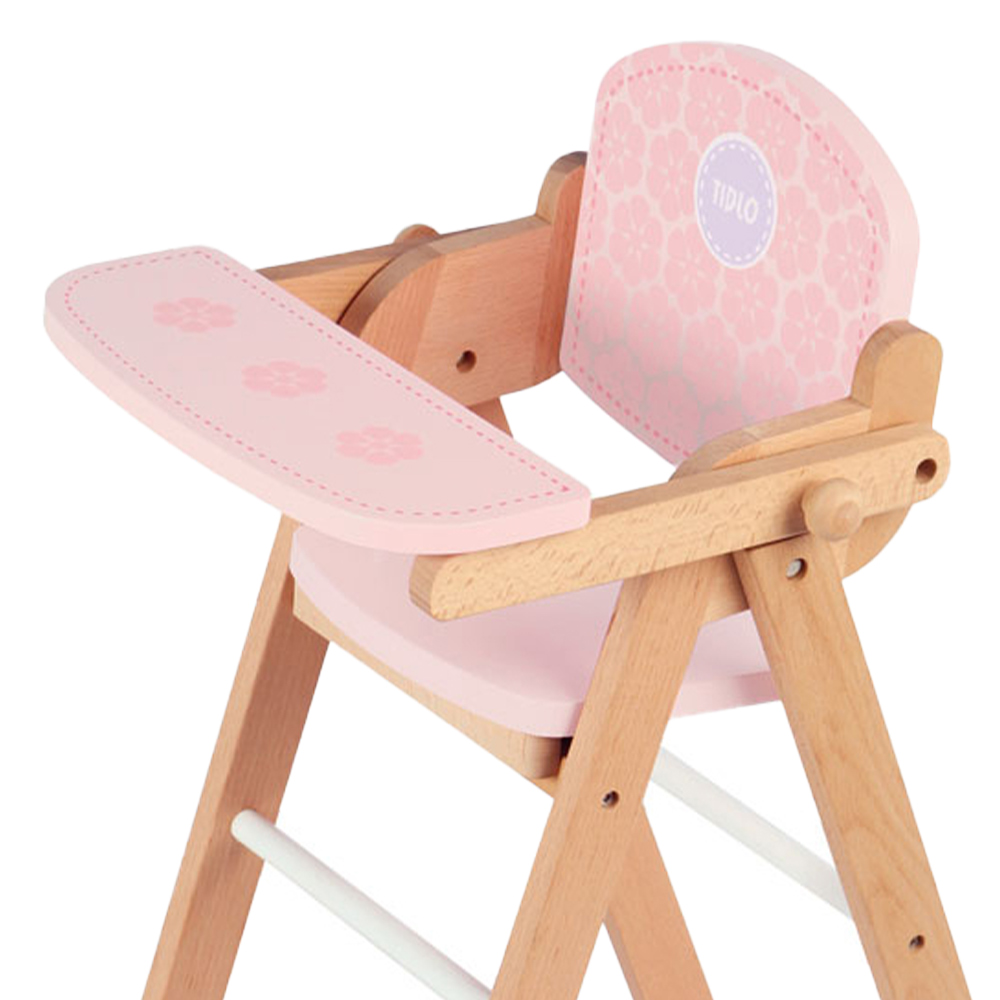 Tidlo Wooden Dolls High Chair Wilko