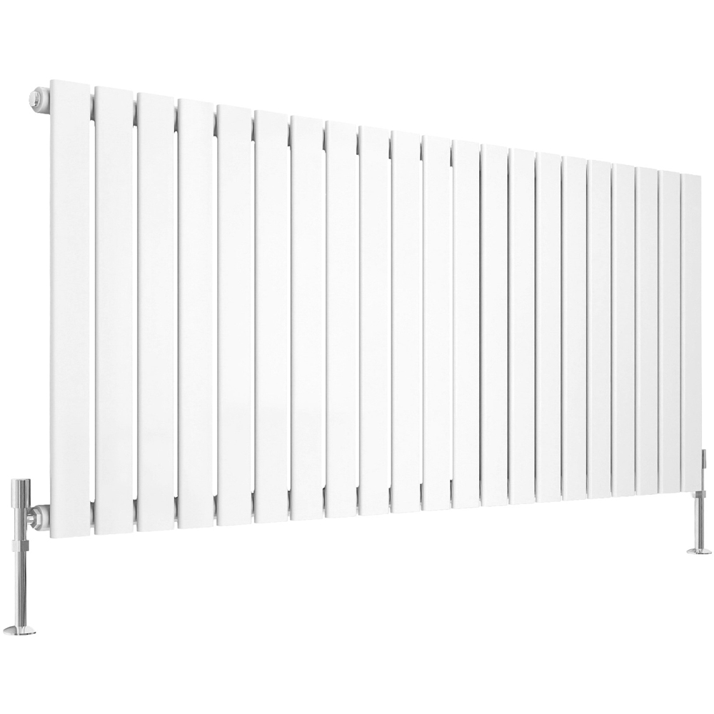 Stech Homes 3779 BTU White Single Panel Horizontal Flat Radiator 600 x 1428mm Image 1