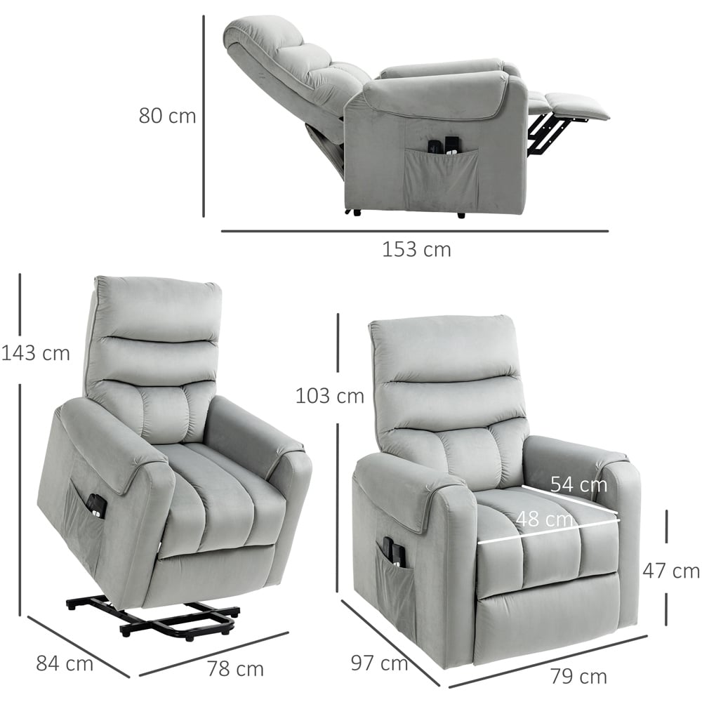 Portland Grey Vibration Massage Rise and Recliner Chair Image 8