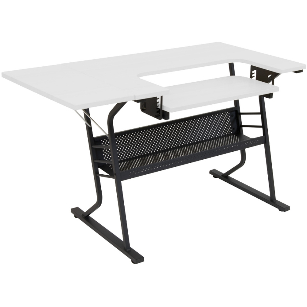 Sewing Online 13367 Single Shelf White and Black Small Hobby and Sewing Table Image 4