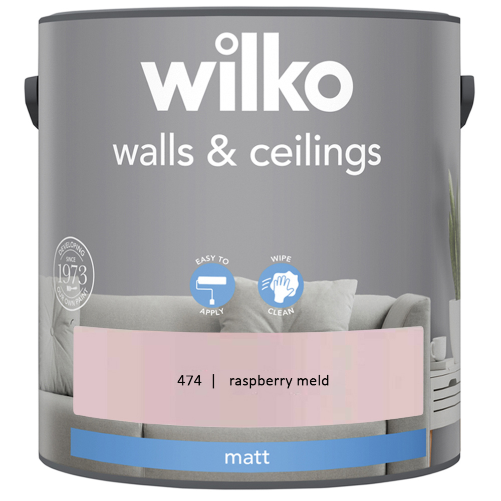 Wilko Walls & Ceilings Raspberry Meld Matt Emulsion Paint 2.5L Image 2